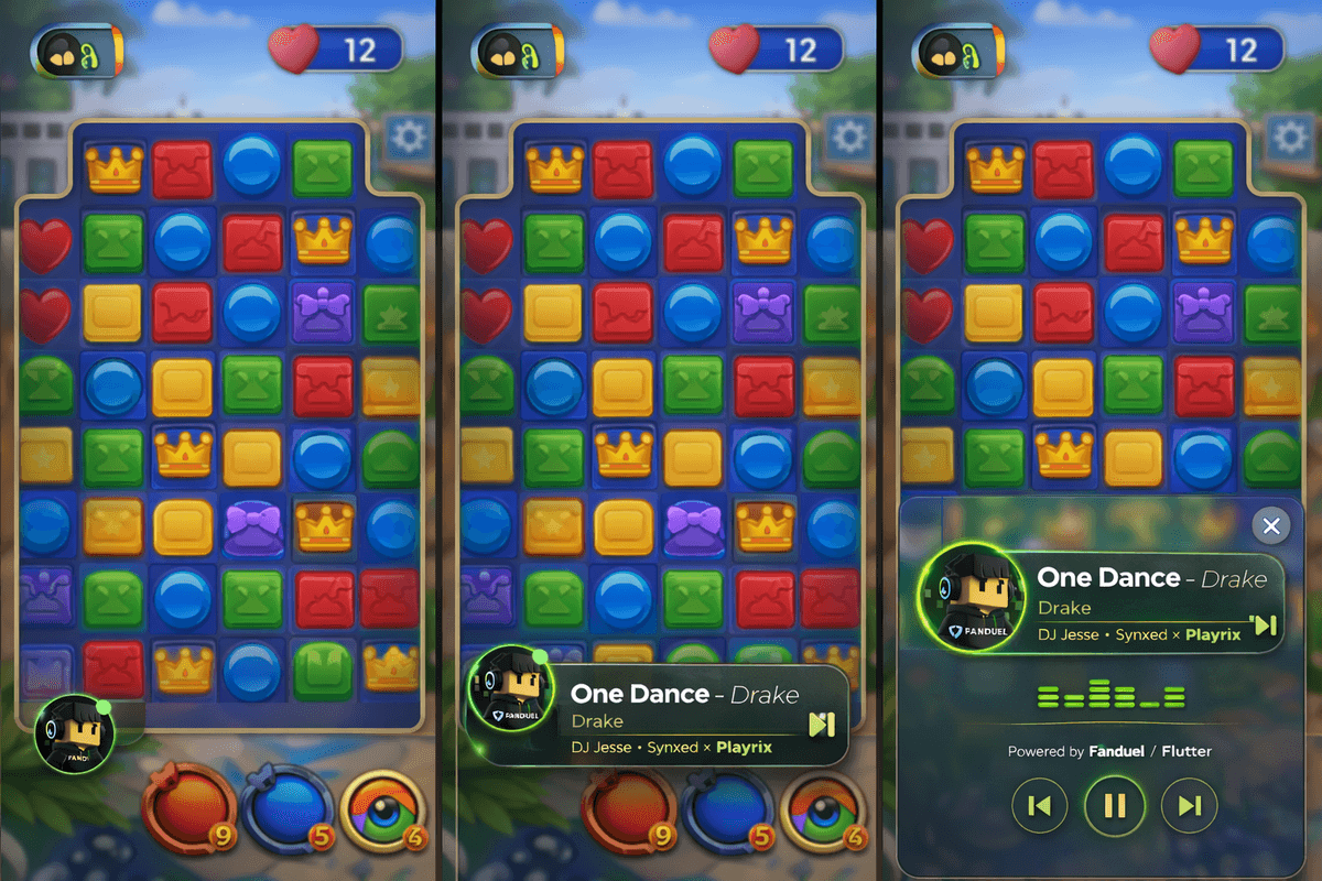 Match-3 music player concept